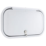 RV Baggage Door Round White 18" X 10"