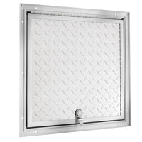 Squared Diamond Plated RV Baggage Door 16" X 16"