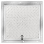 Squared Diamond Plated RV Baggage Door 16" X 16"