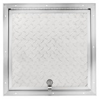 Squared Diamond Plated RV Baggage Door 16" X 16"