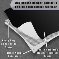 Camper Comfort Solid Black RV Awning Fabric Replacement