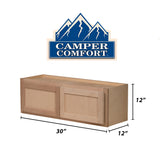 Camper Comfort (Ready-to-Assemble) Raw Maple 30"Wx12"Hx12"D Microwave Wall Cabinet