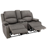 Camper Comfort 65" Powered Wall Hugger Reclining RV | Camper Theater Seats (Slate) | Double Recliner RV Sofa & Console | RV couch | Wall Hugger Recliner | RV Theater Seating | RV Furniture | Theater Seat