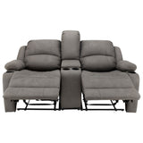 Camper Comfort 65" Powered Wall Hugger Reclining RV | Camper Theater Seats (Slate) | Double Recliner RV Sofa & Console | RV couch | Wall Hugger Recliner | RV Theater Seating | RV Furniture | Theater Seat