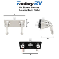 RV Shower Diverter | Brushed Satin Nickel