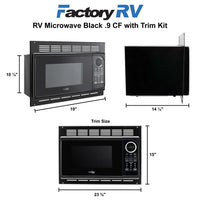 RV Microwave Black .9 CF Includes Trim Kit