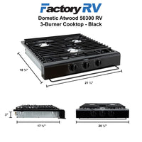 RV 3-Burner Cooktop