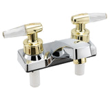 RV Bathroom Faucet | Chrome with Polished Brass Handles