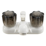 RV Shower & Bathtub Diverter Faucet White | Smoke Handles