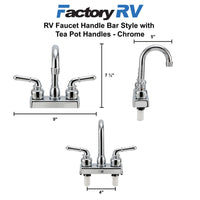 RV Faucet | Handle Bar Style with Tea Pot Handles | Chrome