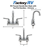 RV Faucet | Handle Bar Style with Tea Pot Handles | Chrome