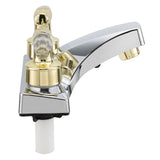 RV Bathroom Faucet | Chrome with Polished Brass Handles