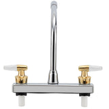 RV Kitchen Hight Rise Faucet | Chrome Finish | Polished Brass Handles