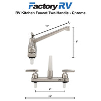 RV Kitchen Faucet Two Handles | Chrome