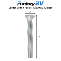 Ladder Bolts 4 Pack of ¼ x 20 x 2 ½ Silver