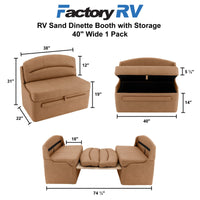 RV Sand Dinette Booth with Storage | Converts to Bed