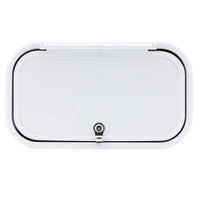 RV Baggage Door Round White 18" X 10"