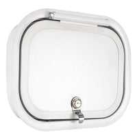 RV Baggage Door Round White 12" X 9"