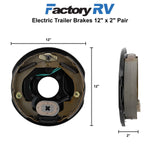 Electric Trailer Brakes 12" x 2" Pair (Left and Right Hand)