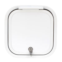 RV Baggage Door Round White 12" X 12"