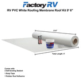 RV White PVC Roofing Membrane Roof Kit 9'6"