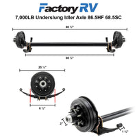 7,000LB Underslung Idler Trailer Axle 86.5HF 68.5SC