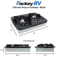 RV 2-Burner Drop-In Cooktop