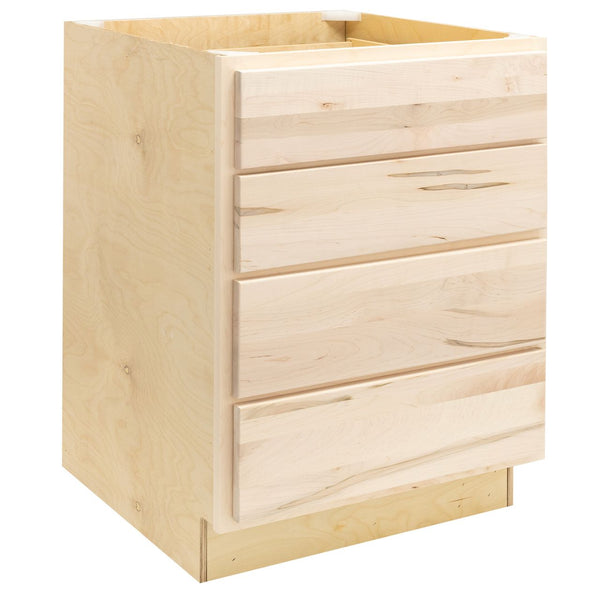 RV 4 Drawer Base Cabinet 24"Wx34½"Hx24"D | Raw Maple