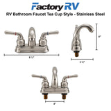 RV Bathroom Faucet Tea Cup Style | Stainless Steel