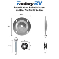 Round Ladder Pad with Screw and Star Nut for RV Ladder