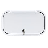 RV Baggage Door Round White 18½" X 10"