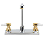 RV Kitchen Hight Rise Faucet | Chrome Finish | Polished Brass Handles