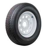 Gran Stellar Tire ST205/75R15 MOD-WHITE | (5x4.5) Bolt Circle | Trailer Wheel | Tire Mounted