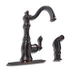 Ultra Faucets UF11245 Signature Collection Single-Handle Kitchen Faucet with Side-Spray, Oil Rubbed Bronze by Ultra Faucets