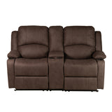 Camper Comfort 67" Manual Wall Hugger Reclining RV | Camper Theater Seats (Chocolate) | Double Recliner RV Sofa & Console | RV Couch | Wall Hugger Recliner | RV Theater Seating | RV Furniture | Theater Seat