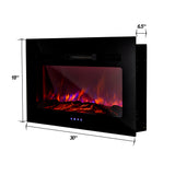 Camper Comfort RV 30" Log Design Flush Mount Fireplace | Electric Fireplace | Fireplace Heater