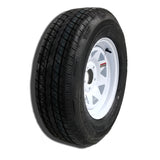 14" White Spoke Trailer Wheel ST205/75R14 Tire Mounted (5x4.5) Bolt Circle