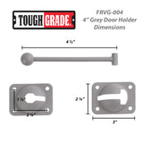 Toughgrade T-Style Hook and Keeper Door Holder for RV / Trailer | 4" Hook | Grey