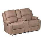 Camper Comfort 67" Wall Hugger Reclining RV | Camper Theater Seats (Cappuccino) | Double Recliner RV Sofa & Console | RV Couch | Wall Hugger Recliner | RV Theater Seating | RV Furniture | Theater Seat