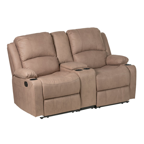 Camper Comfort 65" Wall Hugger Reclining RV | Camper Theater Seats (Cappuccino) | Double Recliner RV Sofa & Console | RV couch | Wall Hugger Recliner | RV Theater Seating | RV Furniture | Theater Seat