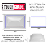 ToughGrade RV/Camper Dome Skylights - Acrylic Replacement Skylights (Outer Dome - White, 14"x22")