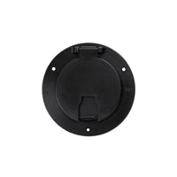 JR Products 541-3-A Black Deluxe Round Electric Cable Hatch with Back