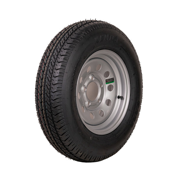 13" Silver Mod Trailer Wheel ST175/80D13 Tire Mounted (5x4.5) Bolt Circle