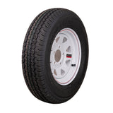 13" White Spoke Trailer Wheel ST175/80R13 Tire Mounted (5x4.5) Bolt Circle