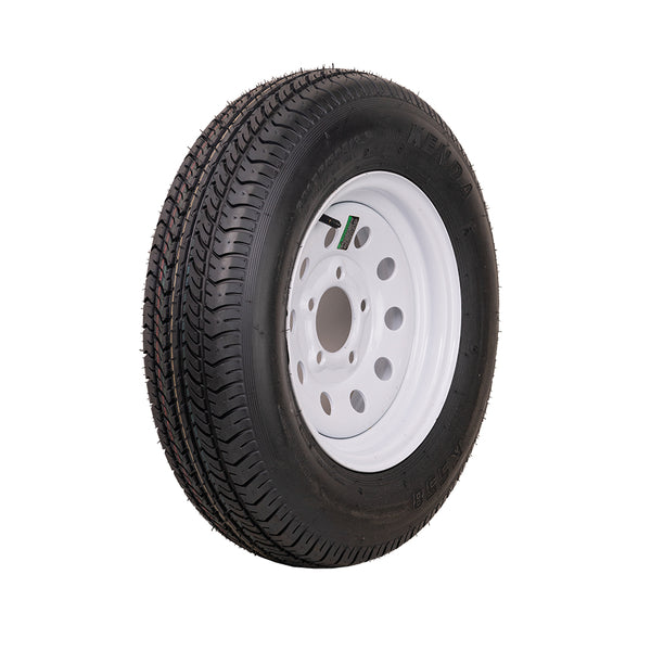 13" White Mod Trailer Wheel ST175/80D13 Tire Mounted (5x4.5) Bolt Circle