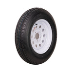 15" White Spoke Trailer Wheel ST205/75D15 Tire Mounted (5x4.5) bolt circle