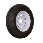 14" White Mod Trailer Wheel ST205/75D14 Tire Mounted (5x4.5) Bolt Circle