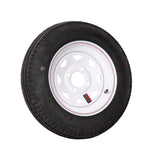 12" White Spoke Trailer Wheel 480/12 Tire Mounted (4x4) Bolt Circle