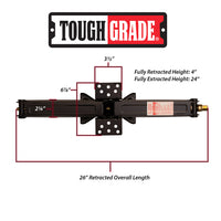ToughGrade 5000lb 24" RV Scissor Jack for Camper Trailer 2 Pack with Crank Handle