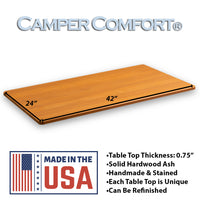 Camper Comfort 100% Ash Hardwood RV/Camper Tabletop | Desktop | Island Countertop | Made in America
